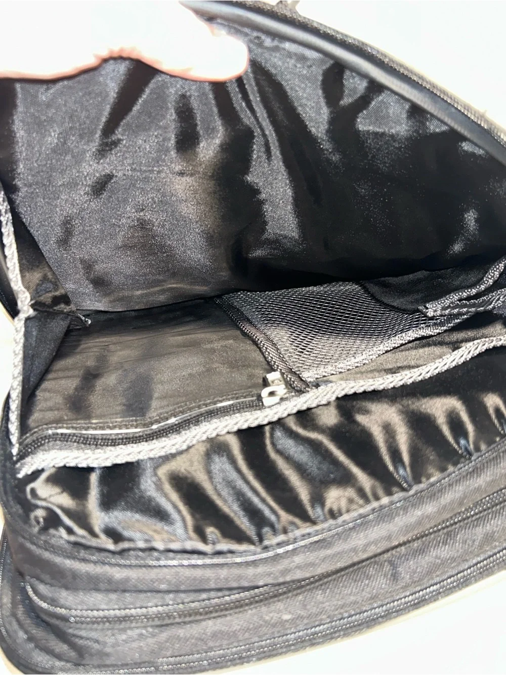 American Tourist Black Men’s Travel Crossbody Bag with Gray Trim